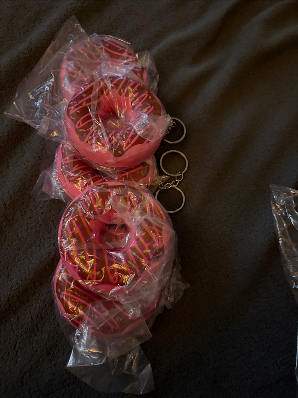 Pink Donut Keychain Party Favors - Set of 5